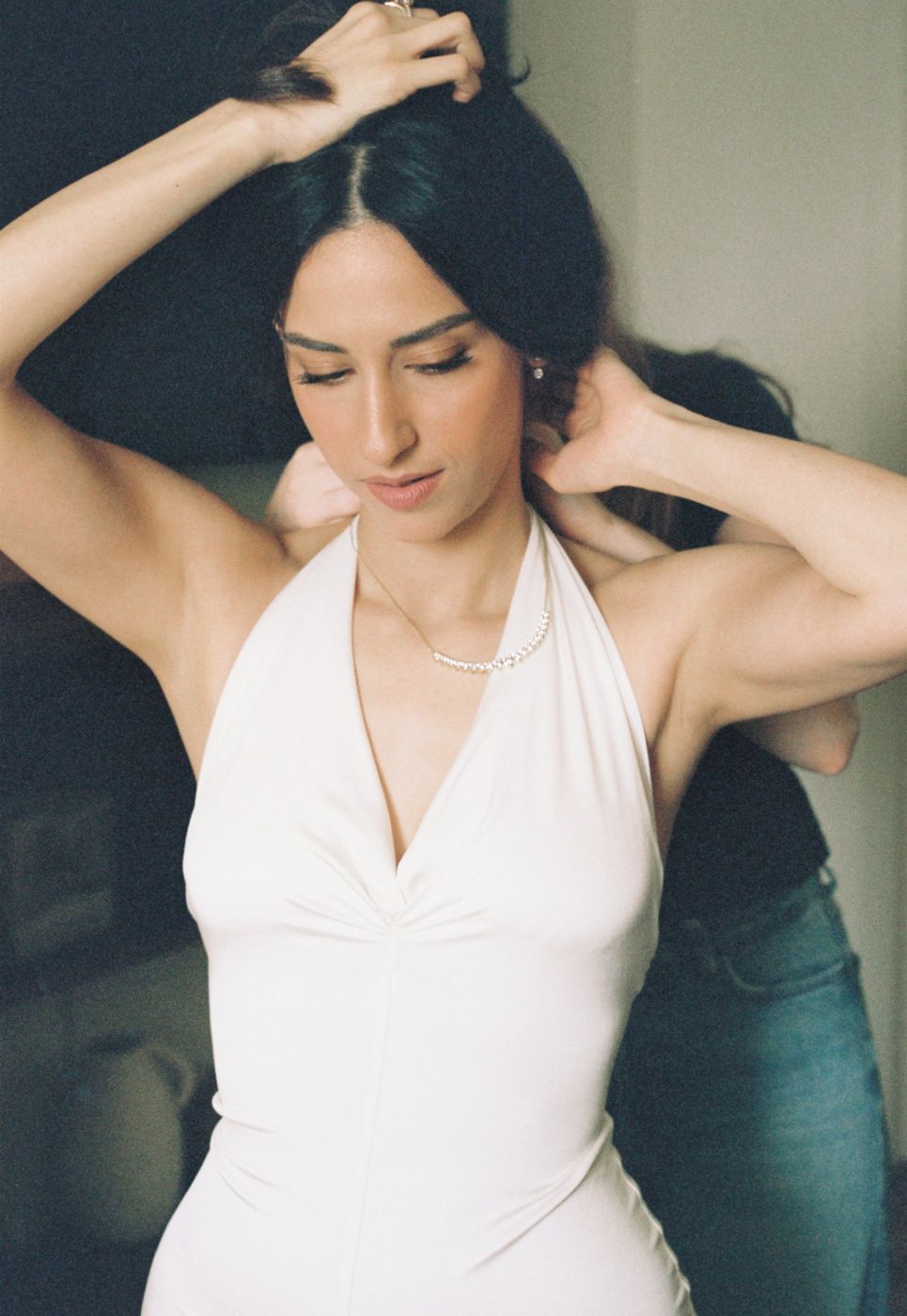 A bride getting ready